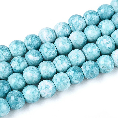 Baking Paint Glass Beads Strands X-DGLA-N016-4mm-08-1