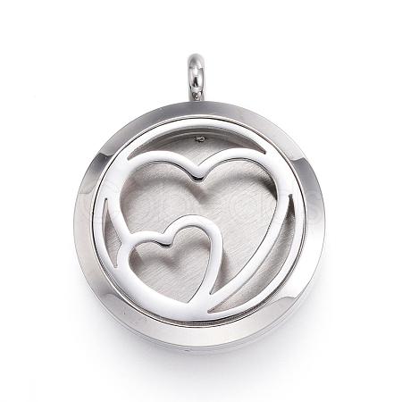 316 Surgical Stainless Steel Diffuser Locket Pendants STAS-H342-40P-1