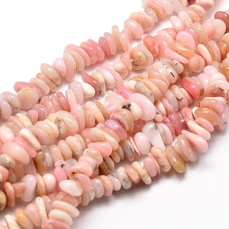 Natural Morganite Chip Beads Strands X-G-E271-85-1