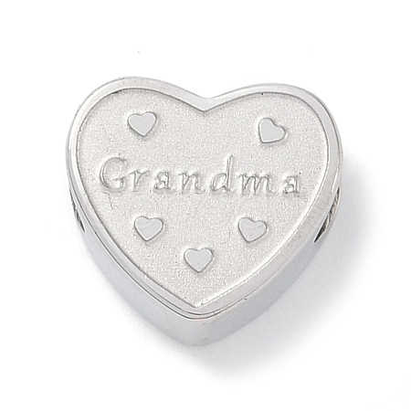 Mother's Day Tarnish Resistant 304 Stainless Steel European Beads STAS-K286-04J-P-1