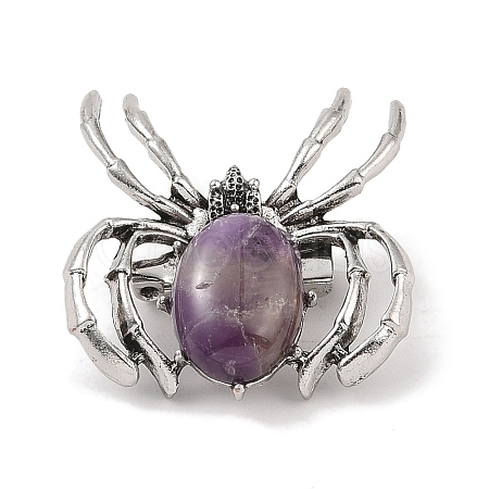 Natural Amethyst Brooches G-A224-01AS-10-1