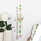 Hanging Suncatcher, Iron & Faceted Glass Pendant Decorations, with Jump Ring, Teardrop & Octagon, Mushroom Pattern, 310x2.3mm, Hole: 10mm, Pendant: 220x40x11.5mm