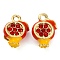 Alloy Enamel With Rhinestone Pendants, Fruits Charms, Pomegranate, 13x10x5.5mm, Hole: 1.6mm