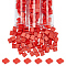 Nbeads 210~240Pcs Glass Seed Beads, 2-Hole, Rectangle, Red, 5x4.5~5.5x2~2.5mm, Hole: 0.5~0.8mm