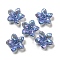 AB Color Plated Acrylic Beads, with Glitter Powder, Flower, Cornflower Blue, 23x7mm, Hole: 2mm