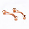 304 Stainless Steel Eyebrow Rings, Curved Barbell, Eyebrow Piercing Jewelry, Rose Gold, 3mm, Pin: 1.2x8mm