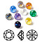 Mocha Fluorescent Style K9 Glass Rhinestone Cabochons, Pointed Back, Diamond, Mixed Color, 6x4mm