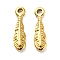 304 Stainless Steel Charms, Leaf Charm, Real 18K Gold Plated, 13.5x3.5x2mm, Hole: 1mm