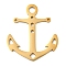 Ion Plating(IP) 304 Stainless Steel Pendants, Laser Cut, Golden, Anchor & Helm, 24.5x21.5x1mm, Hole: 3mm