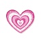 Transparent Plastic Pendants, Random Hole Left or Right, with Sequin, Heart, Deep Pink, 28.5x30x1.5mm, Hole: 1.5mm