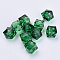 Transparent Acrylic Beads, Faceted, Cube, Dark Green, 12x12x10mm, Hole: 1.5mm, about 510pcs/500g