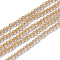 Glass Beads Strands, Faceted, Round, Bisque, 1.5~2x2mm, Hole: 0.2mm, about 178~186pcs/strand, 14.5~15.5 inch(36~39cm)