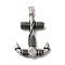 Viking 304 Stainless Steel Big Pendants, Anchor Charm, Antique Silver, 62.5x37.5x6.5mm, Hole: 9X5mm