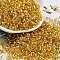 Glass Seed Beads, Silver Lined, Cylinder, Gold, 2.5x1.6mm, Hole: 1mm, about 58967pcs/pound