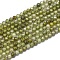 Cubic Zirconia Beads Strands, Faceted, Round, Olive, 3mm, Hole: 0.5mm, about 132pcs/strand, 37~37.5cm