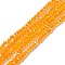 Electroplate Glass Beads Strands, AB Color Plated, Faceted, Rondelle, Orange, 2.9~3.3x2mm, Hole: 0.8mm, about 145~150pcs/strand, 34~35cm