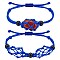 Adjustable Braided Nylon Cord Macrame Pouch Bracelet Making, with Glass Beads, Medium Blue, Inner Diameter: 1-7/8~3-1/4 inch(4.7~8.4cm), 2 styles, 1pc/style, 2pcs/set