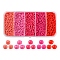 1900Pcs 5 Colors Baking Paint Glass Seed Beads, 8/0, Mixed Color, 3~3.5mm, Hole: 1~1.2mm, 18g, about 380pcs/color