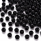 Opaque Acrylic Beads, Round, Black, 6x5mm, Hole: 1.8mm, about 440pcs/50g