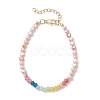 Chakra Natural Malaysia Jade & Pearl Beaded Bracelets for Women BJEW-JB13077-2