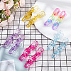 5 Pairs 5 Colors Acrylic Cable Chains Dangle Stud Earrings EJEW-AN0004-06-7