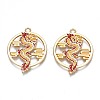 Rack Plating Alloy Enamel Pendants X-ENAM-N055-079-2