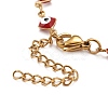 Enamel Rhombus with Evil Eye Link Chains Bracelet BJEW-P271-03G-4