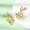 Brass Clear Cubic Zirconia Stud Dangle Stud Earrings EJEW-G473-07G-2