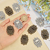 10Pcs 2 Colors Oval Floral Alloy Display Base ODIS-CA0001-17-3