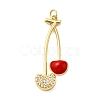 Brass Micro Pave Cubic Zirconia Pendants KK-P303-01G-1