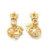 Rack Plating Eco-Friendly Brass Micro Pave Cubic Zirconia Charms KK-A177-27G-1