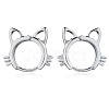 Women Cat Brass Leverback Earrings JE965A-1