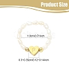 Natural Freshwater Pearl & 304 Stainless Steel Bead Finger Rings RJEW-FS00001-16-3