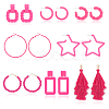 ANATTASOUL 8 Pairs 8 Style Acrylic Hollow Out Rectangle & Tassel Dangle Stud Earrings EJEW-AN0001-93-1