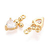Brass Micro Pave Cubic Zirconia Pendants X1-KK-N263-62G-2