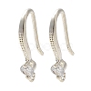 Rack Plating Brass Micro Pave Clear Cubic Zirconia Earring Hooks KK-A231-05S-1