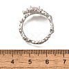 Oval Brass Cat Eye Cuff Rings for Women RJEW-U042-01P-6