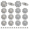 20Pcs 2 Colors Flower Zinc Alloy & Rhinestone & Glass Rivets BUTT-NB0001-83-1