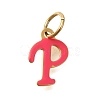 Ion Plating(IP) 304 Stainless Steel Enamel Alphabet Charms STAS-F308-02G-P-1