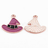 Light Gold Tone Alloy Enamel Pendants ENAM-T018-19A-2