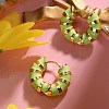 Enamel Striped Thick Hoop Earrings JE1110D-3