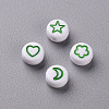 White Opaque Acrylic Beads MACR-N008-41C-2