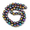 Electroplated Synthetic Magnetic Hematite Beads Strands G-G174-L01-02-2