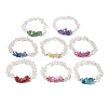 Natural Quartz Crystal & Electroplated Natural Quartz Chip Beads Stretch Bracelets for Women BJEW-JB12279-2
