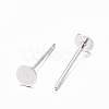 925 Sterling Silver Flat Pad  Stud Earring Findings STER-K167-045C-S-2