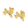 Brass Micro Pave Clear Cubic Zirconia Bowknot Stud Earrings EJEW-A145-02B-G-4