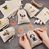 BENECREAT 36Pcs 6 Styles Halloween Cotton Cloth Storage Pouches ABAG-BC0001-52-3