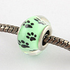 Large Hole Dog Paw Prints Pattern Resin European Beads OPDL-Q129-M12-3
