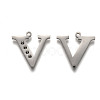 Non-Tarnish 304 Stainless Steel Letter Pendant Rhinestone Settings STAS-Y006-61P-V-2
