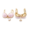 Real 18K Gold Plated Brass Micro Pave Clear Cubic Zirconia Pendants ZIRC-M114-55G-03-2